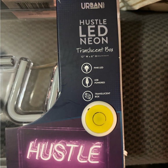Urban Shop LED Neon Hustle Light-up Clear Acrylic Box, Pink - Picture 8 of 10